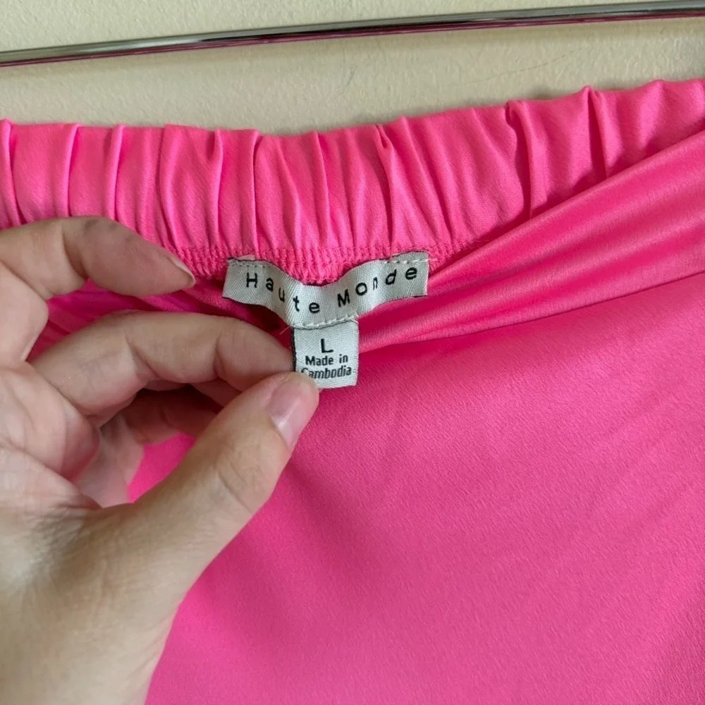 Haute Monde‎ Womens Pleated Midi Skirt Belted Accordion Pink HMS40371 Size M NWT